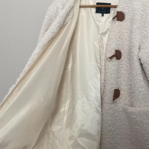 7 FOR ALL MANKIND Cozy Toggle Front Sherpa Teddy Jacket Size S - Picture 10 of 13